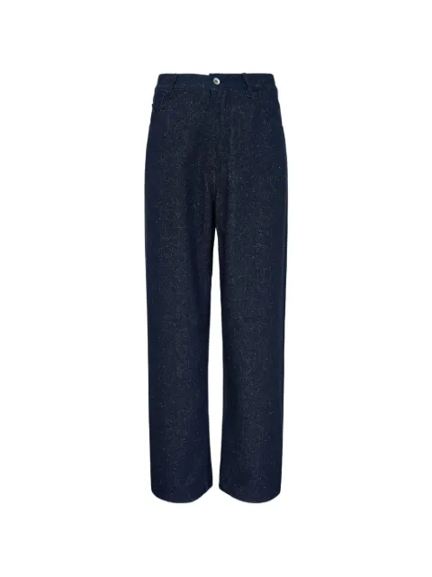 Auralee wide-leg silk-nep trousers