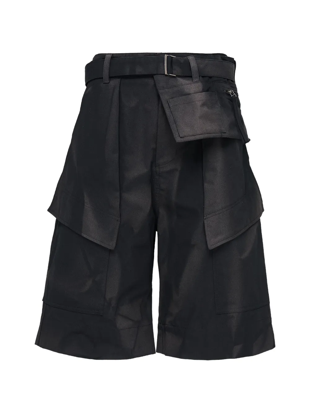 JiyongKim sun-bleached detachable-pocket shorts - Nero