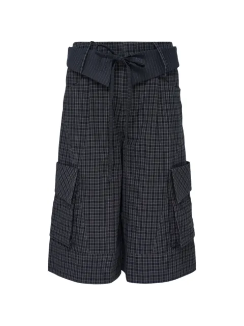 SULTRY VIRGIN Curfew gingham check patterned cotton shorts