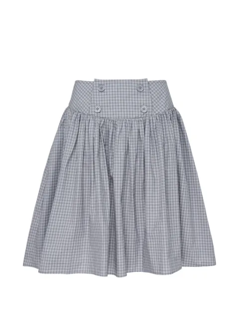 SULTRY VIRGIN Alumna gingham buttoned midi skirt
