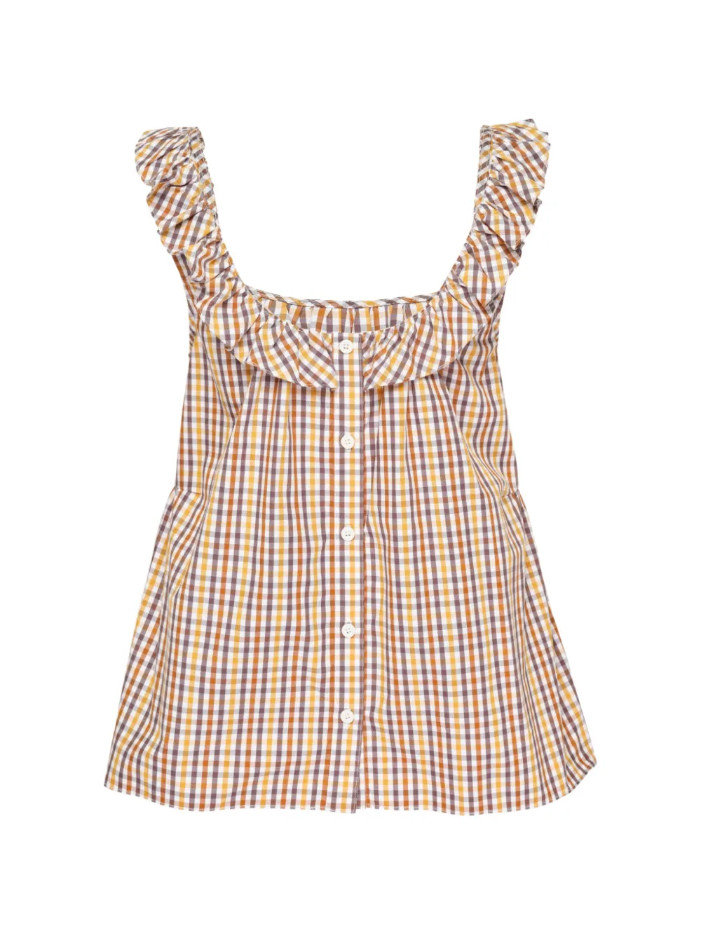 Lee Mathews Christie ruffled poplin top - Arancione