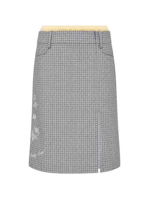 SULTRY VIRGIN Freshman gingham-check midi skirt