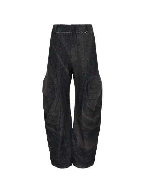 JiyongKim sun-bleached cargo.pockets tapered pants