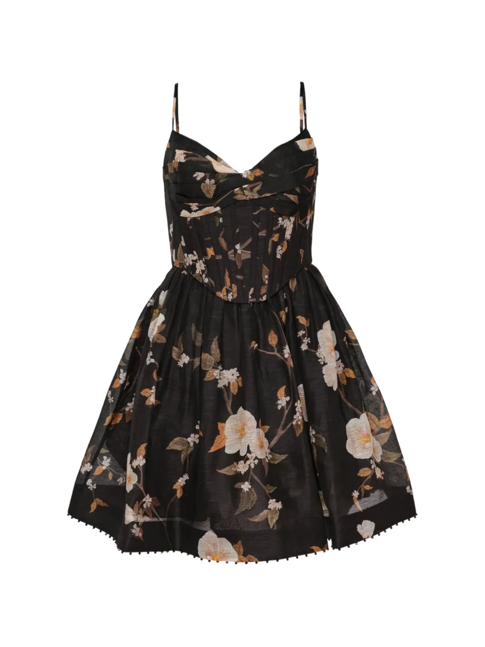 ZIMMERMANN Ascent corseted mini dress Zwart