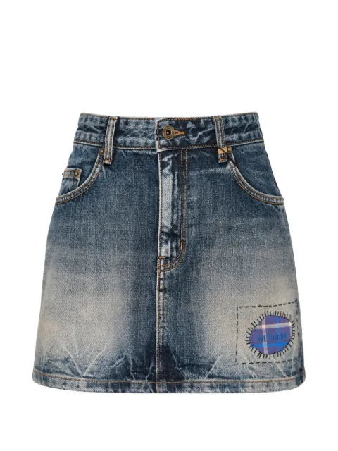 We11done check-patchwork mini skirt