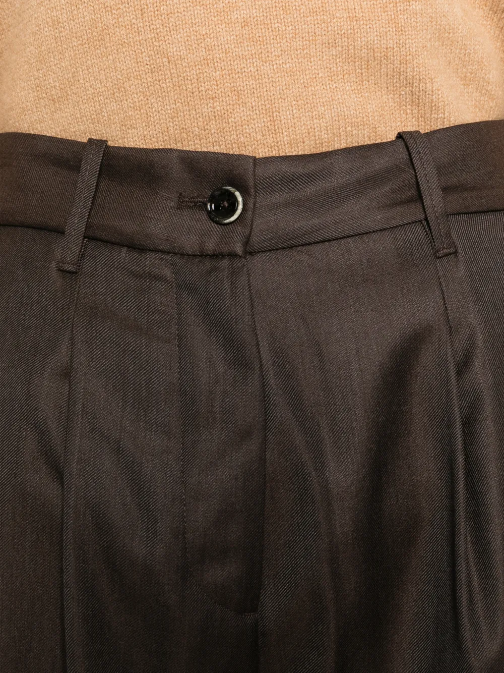 Nine In The Morning Petra pleated wide-leg trousers Grijs