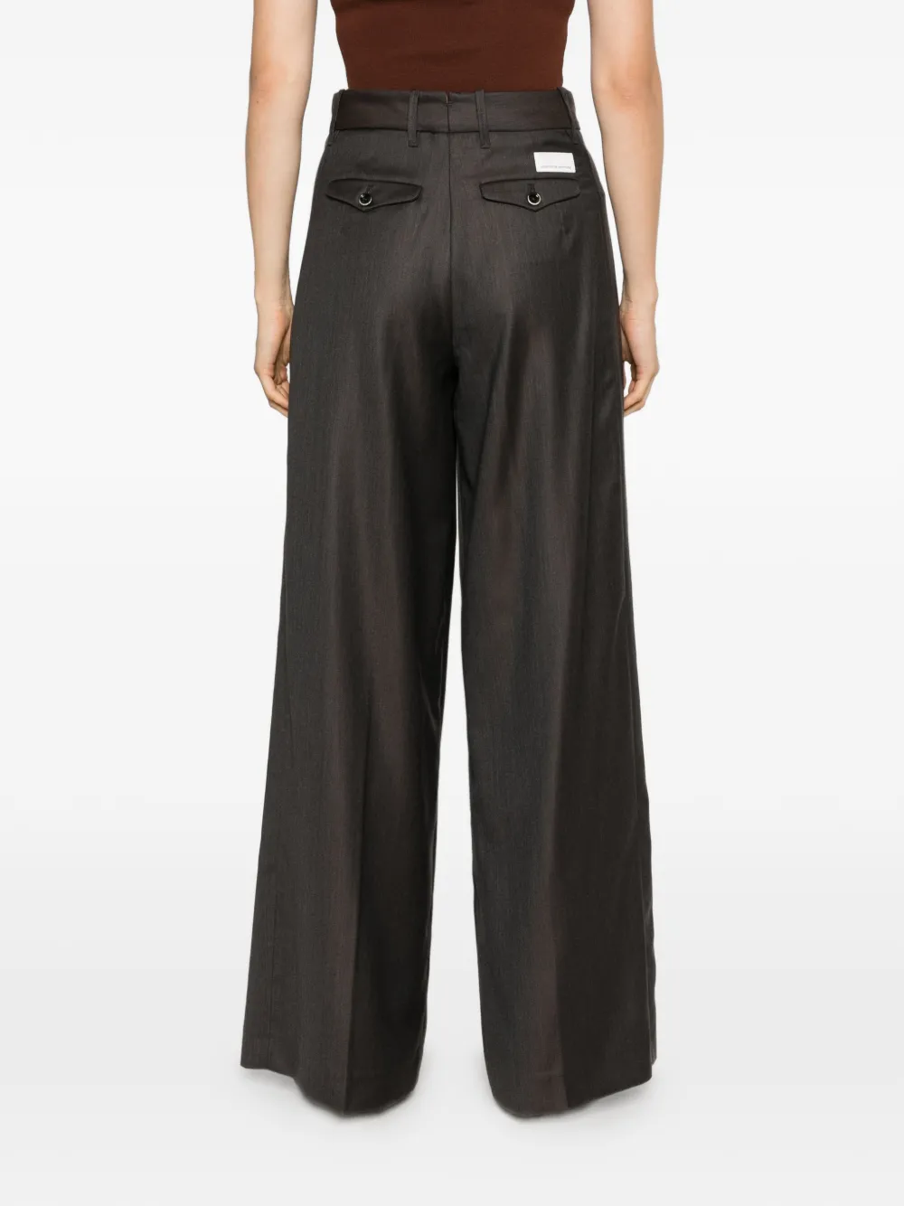 Nine In The Morning Petra pleated wide-leg trousers Grijs