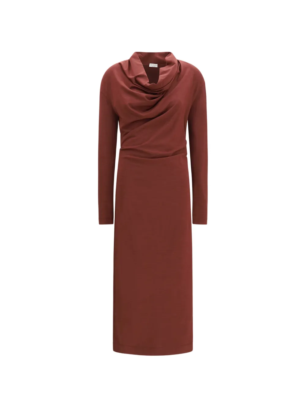 Brunello Cucinelli jersey dress with monili Rood