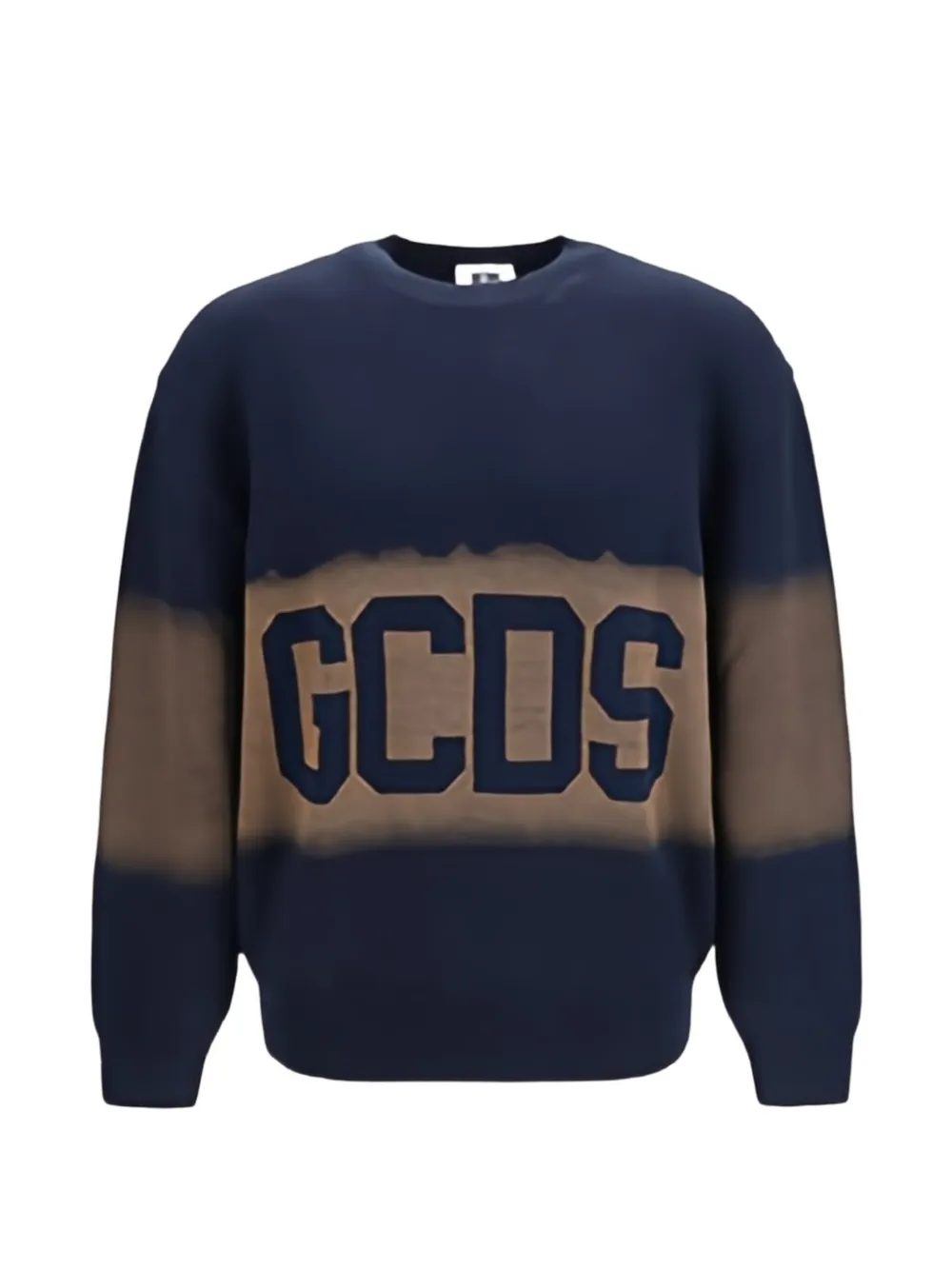 GCDS logo-intarsia spray-effect sweater - Blau