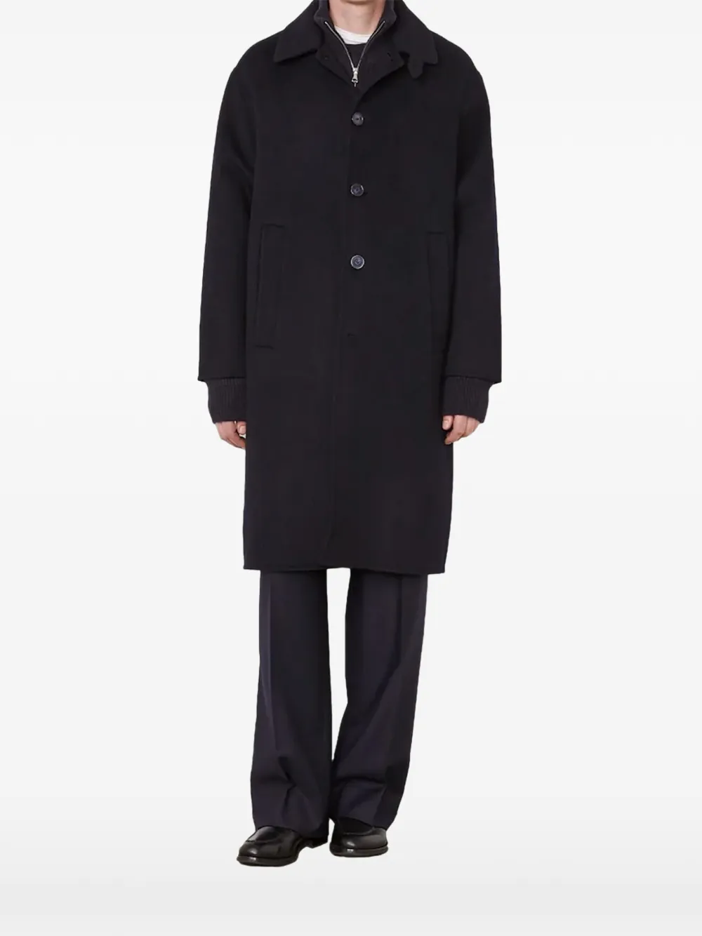 Officine Generale manteau Braxton à double fente - Noir