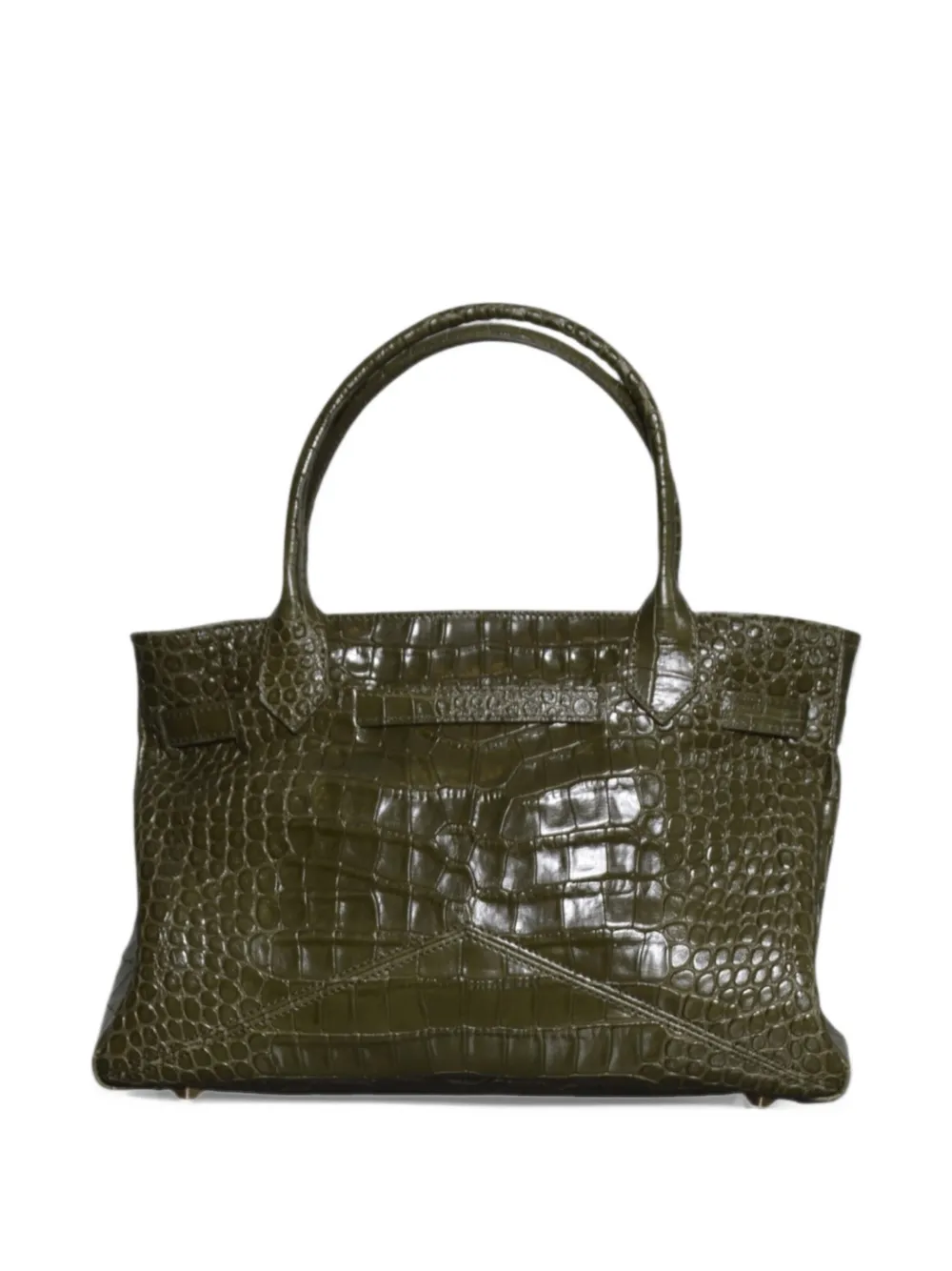 Ballantyne medium Kate 993 crocodile-effect buckled tote bag Groen