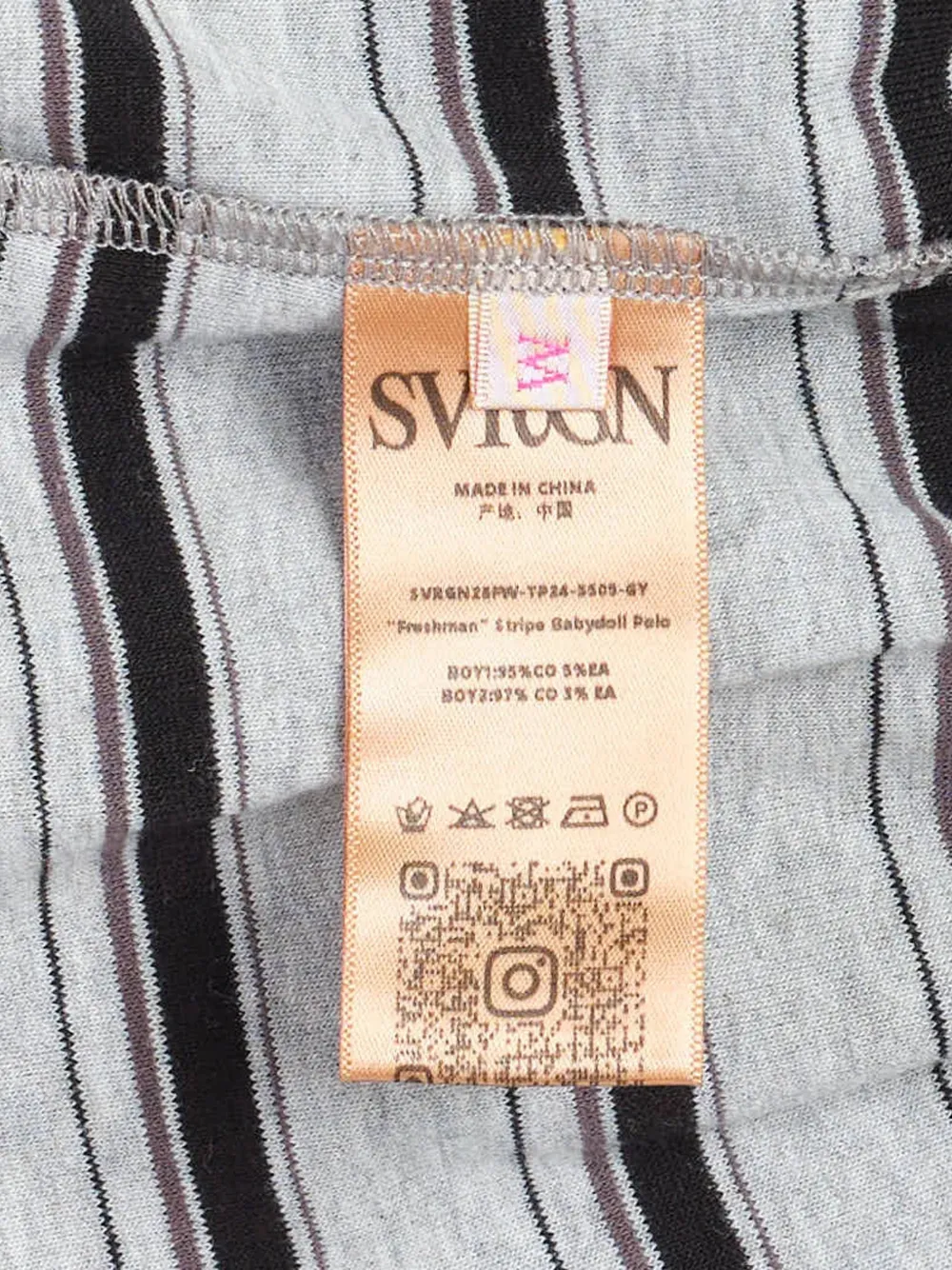 SULTRY VIRGIN Babydoll gestreept poloshirt Grijs