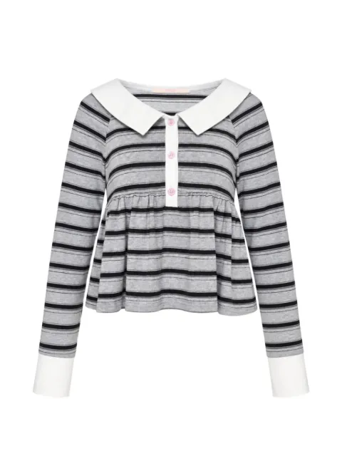SULTRY VIRGIN striped Babydoll polo shirt