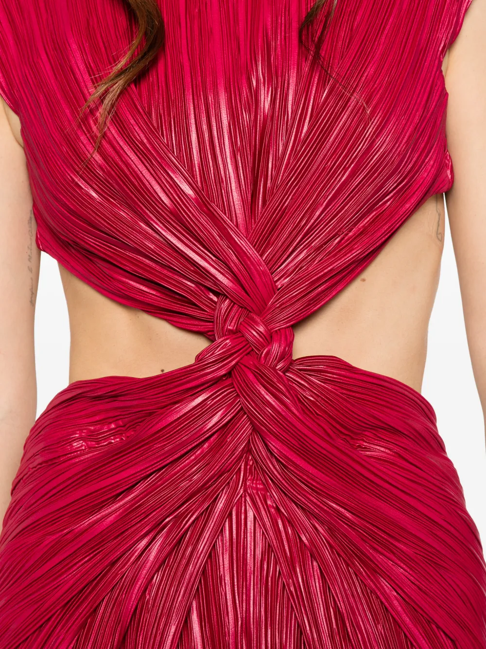 Cult Gaia pleated cut-out maxi dress Roze
