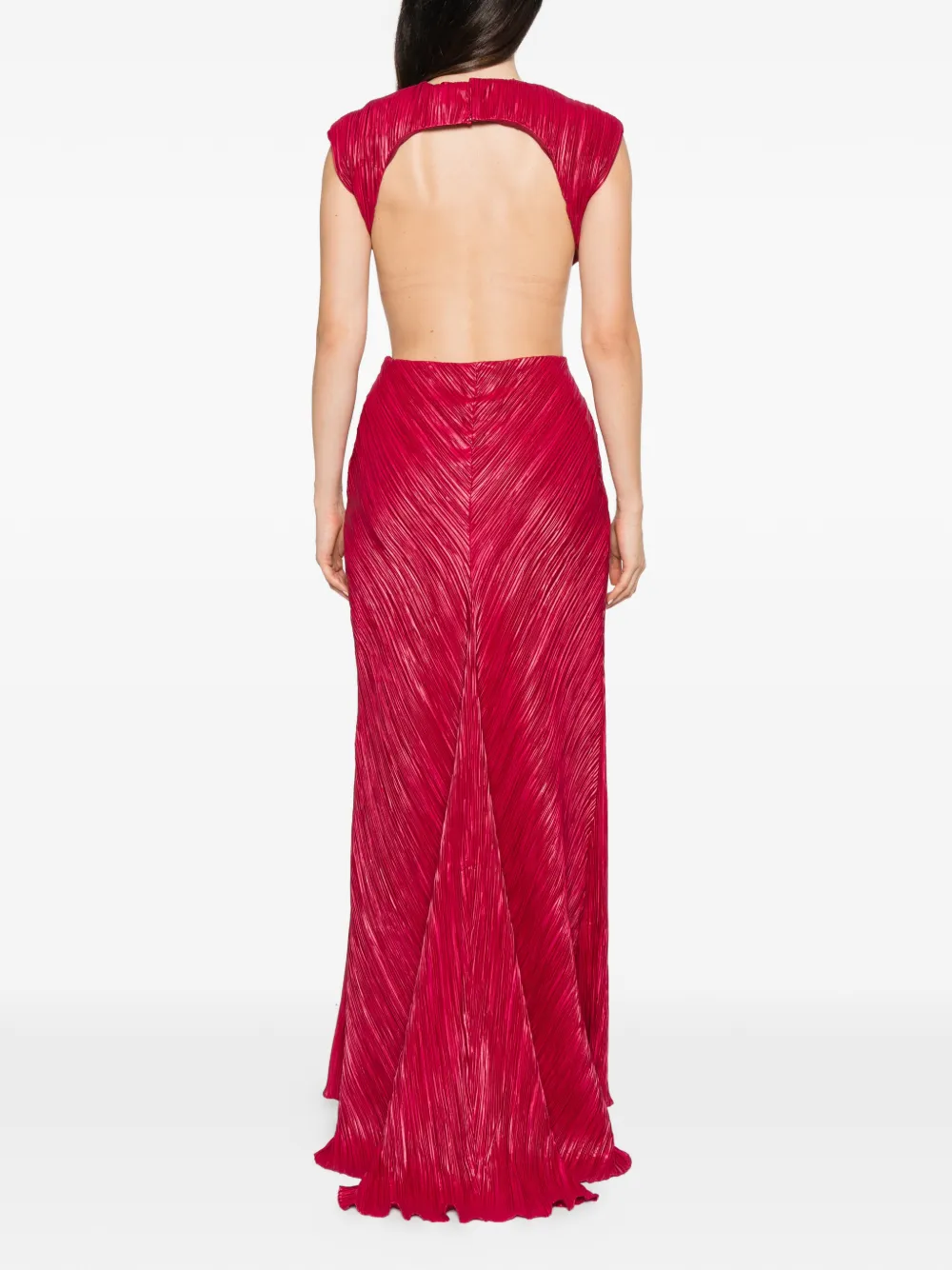 Cult Gaia pleated cut-out maxi dress Roze
