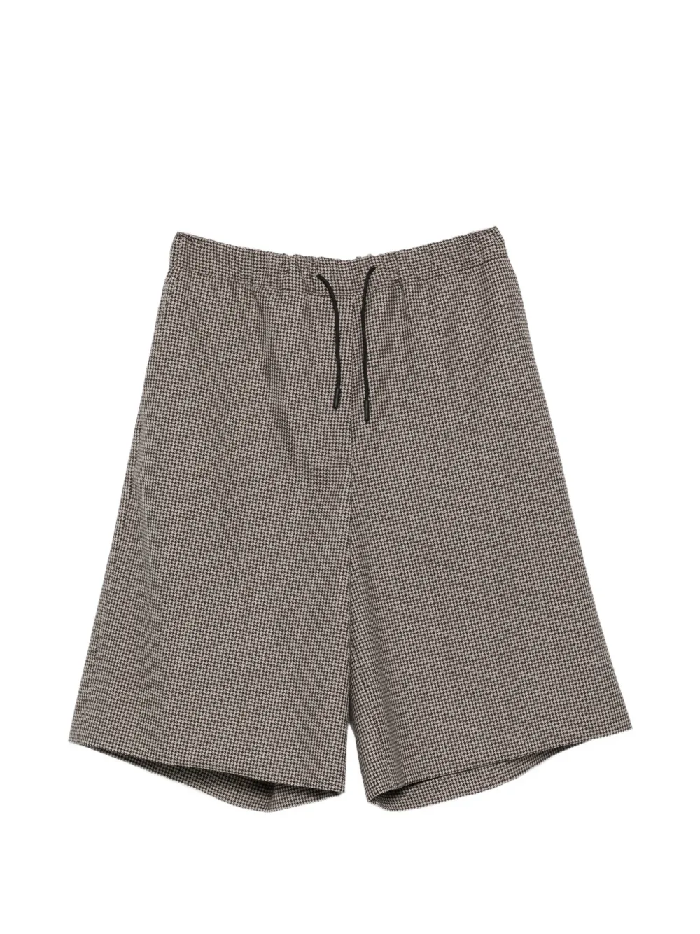 Nine In The Morning Tosca houndstooth-pattern drawstring shorts Beige