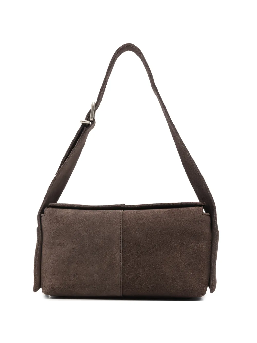 Vic Matie buckle-strap suede shoulder bag - Marrone