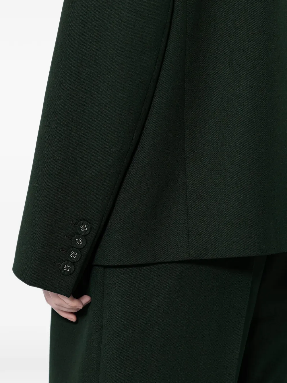 GANNI single-breasted notched-lapels blazer Groen