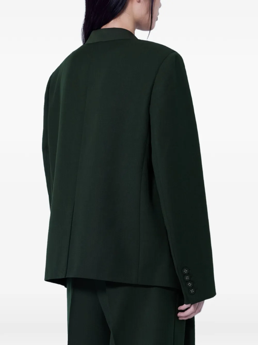 GANNI single-breasted notched-lapels blazer Groen