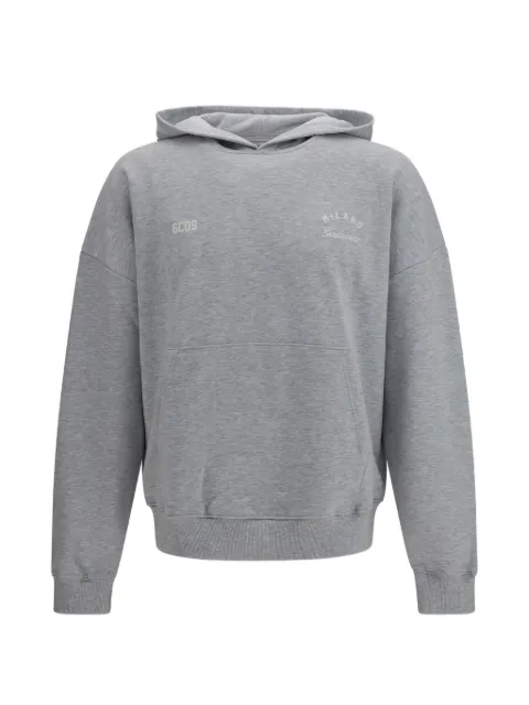 GCDS logo-print panelled hoodie