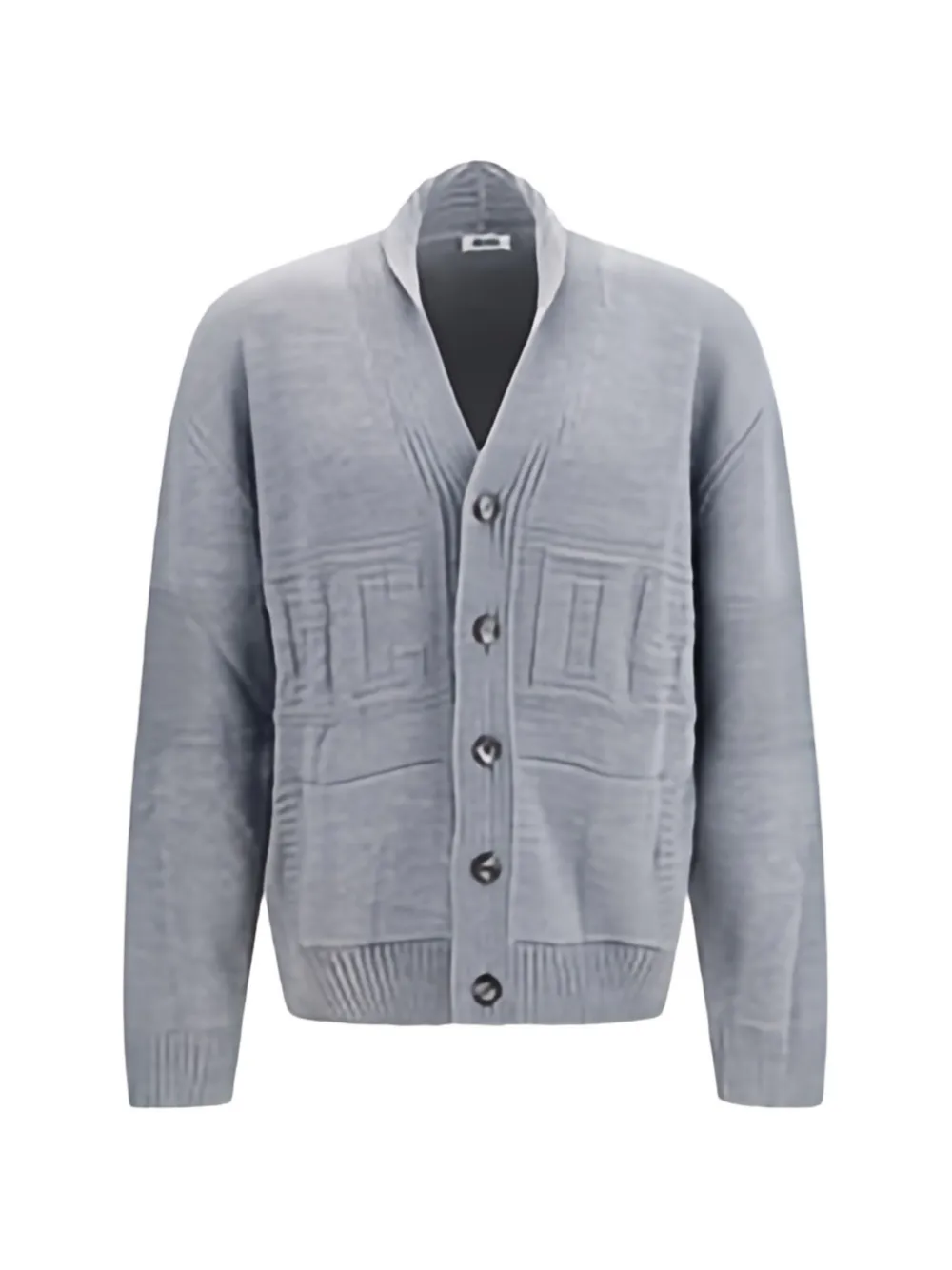 GCDS logo-embossed shawl-collar cardigan - Grau