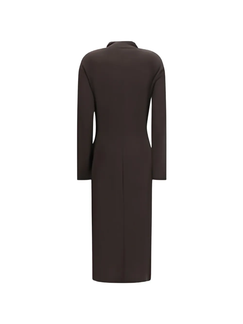 Brunello Cucinelli techno wool jersey dress with draping and Monili Bruin