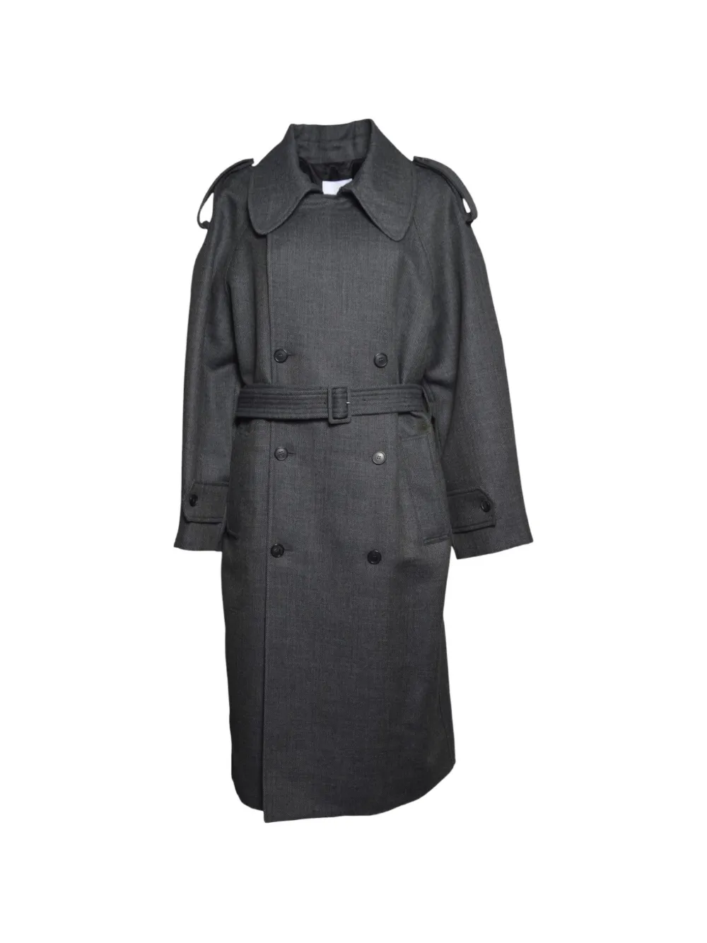 Grifoni belted double-breasted coat - Grau