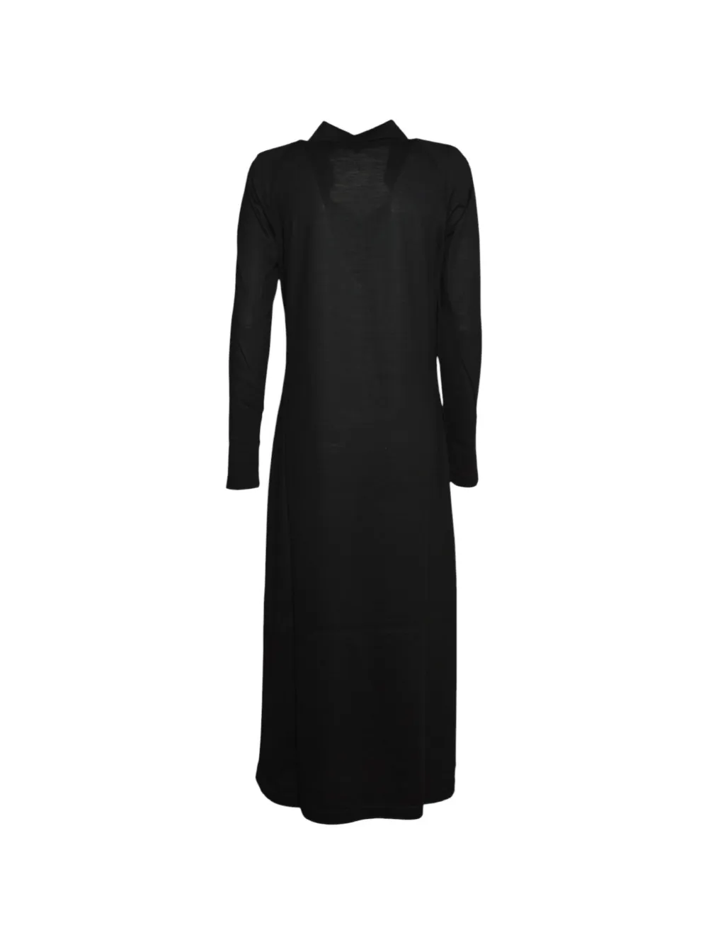 ASPESI long-sleeve polo-collar maxi dress Zwart