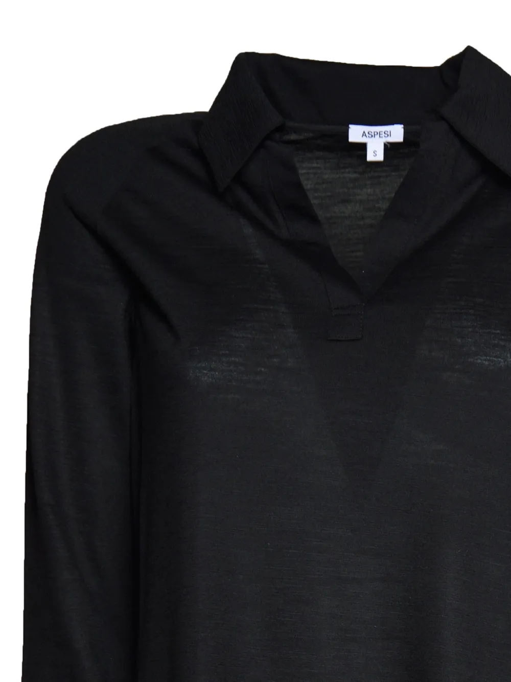 ASPESI long-sleeve polo-collar maxi dress Zwart