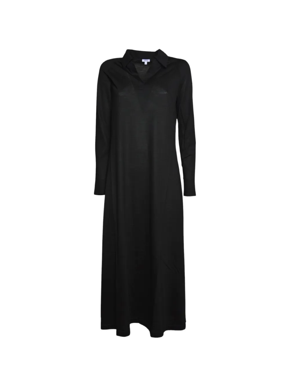 ASPESI long-sleeve polo-collar maxi dress Zwart