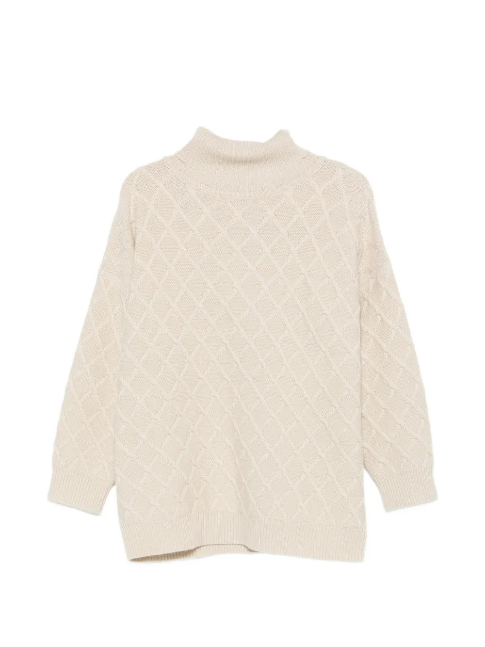 Max Mara diamond-knit roll-neck sweater - Toni neutri