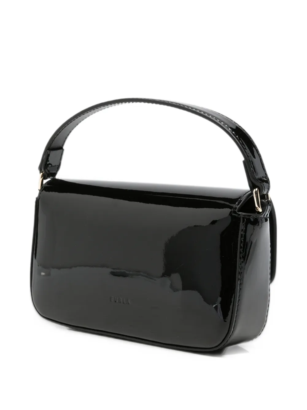 Furla Iride patent-leather mini bag Zwart