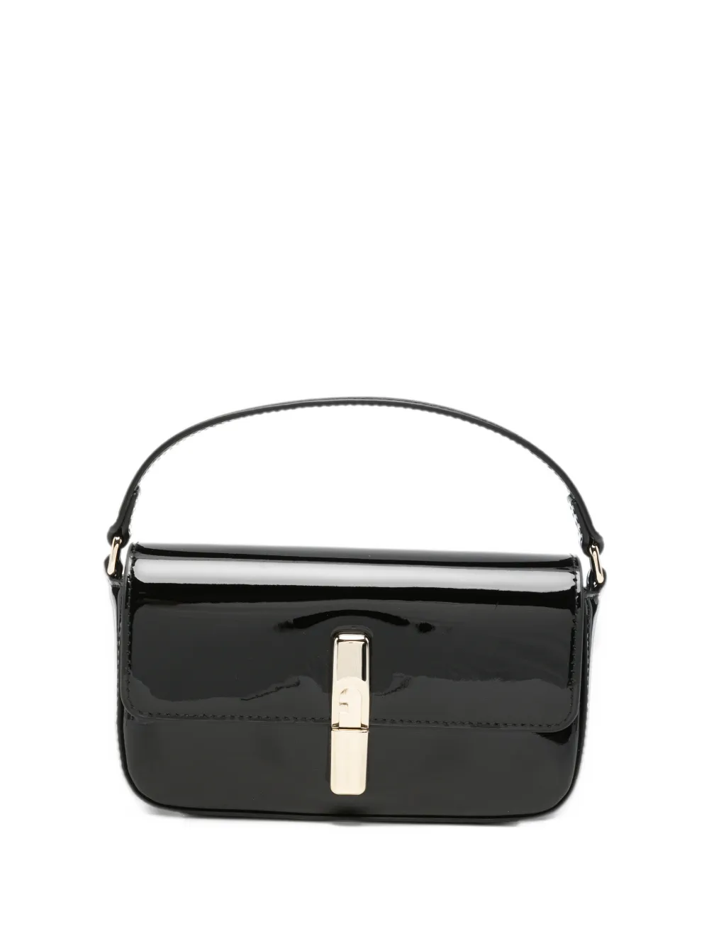 Furla Iride patent-leather mini bag Zwart