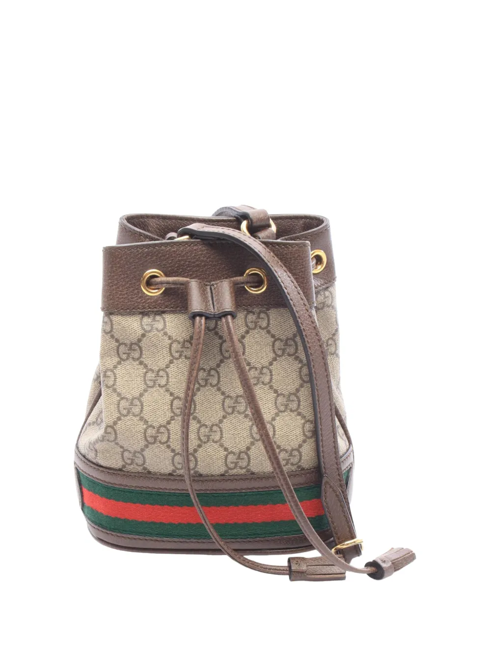 Gucci Pre-Owned 2016-2026 Mini GG Supreme Web Ophidia bucket bag - Neutrals