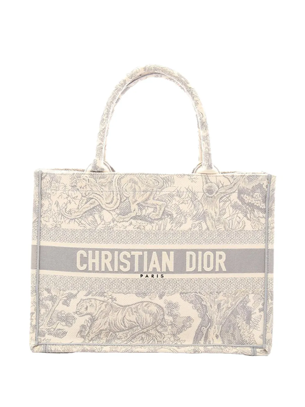 Christian Dior Pre-Owned 2015-2026 Medium Toile de Jouy Reverse Embroidered Canvas Book tote bag - Grau