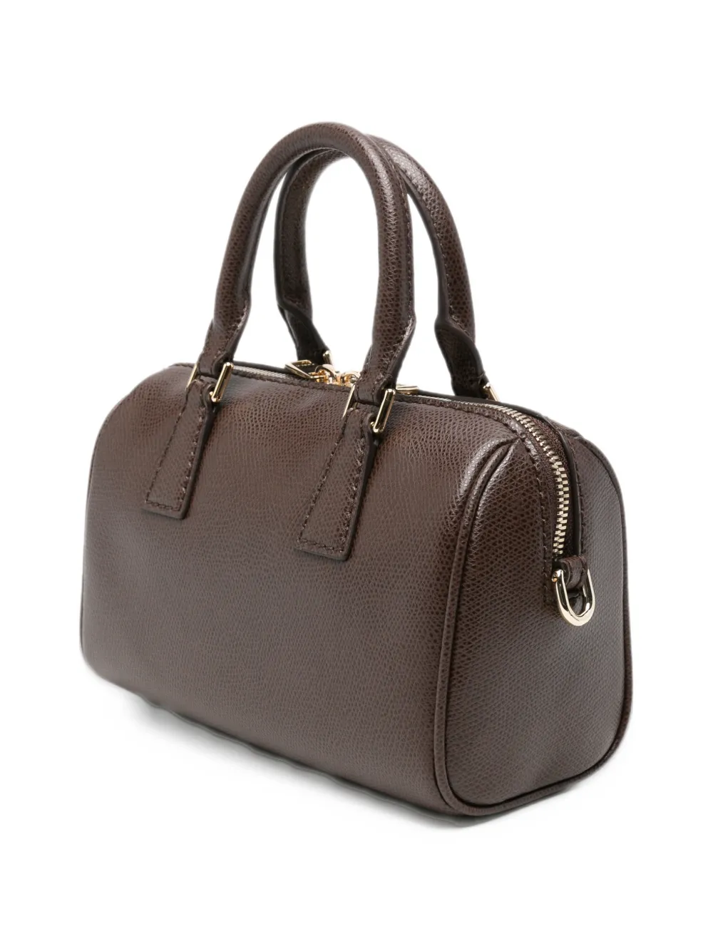 Furla logo-plaque leather tote bag Bruin