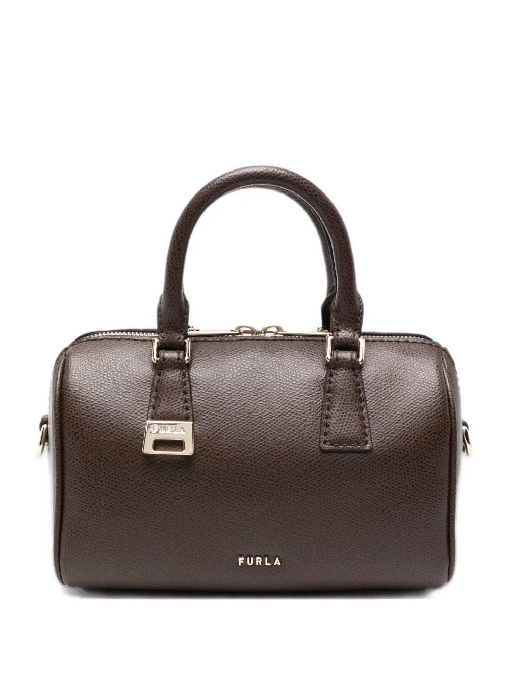 Furla logo-plaque leather tote bag Bruin