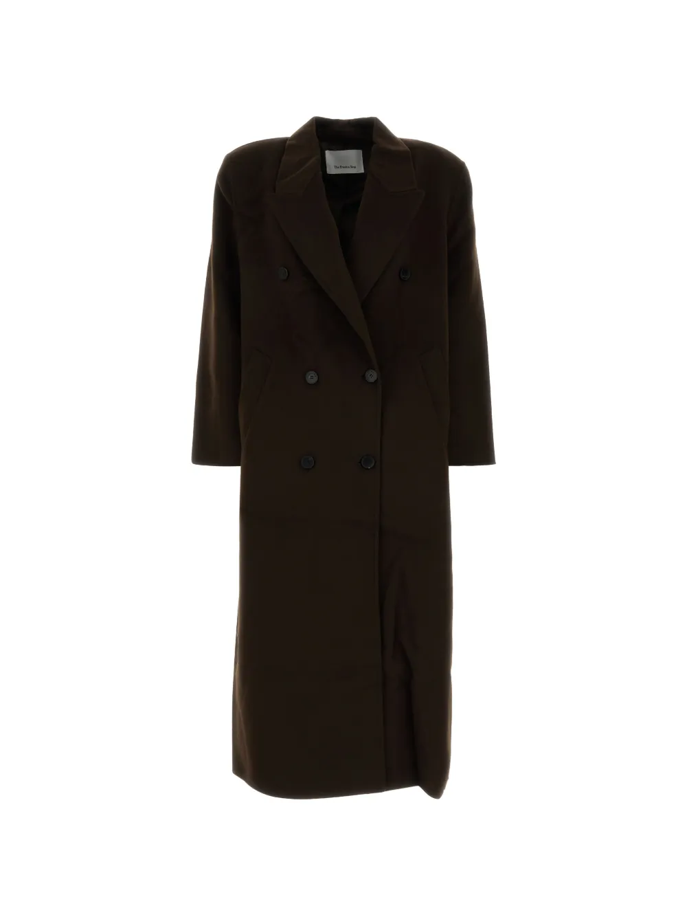 The Frankie Shop Gaia double-breasted coat in Brown