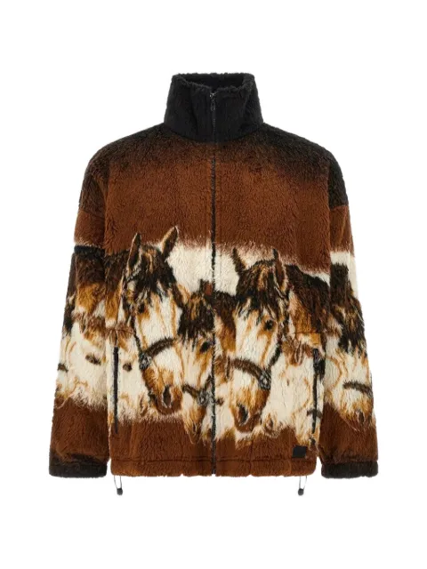 MM6 Maison Margiela chaqueta de vellón con motivo de retrato de caballo