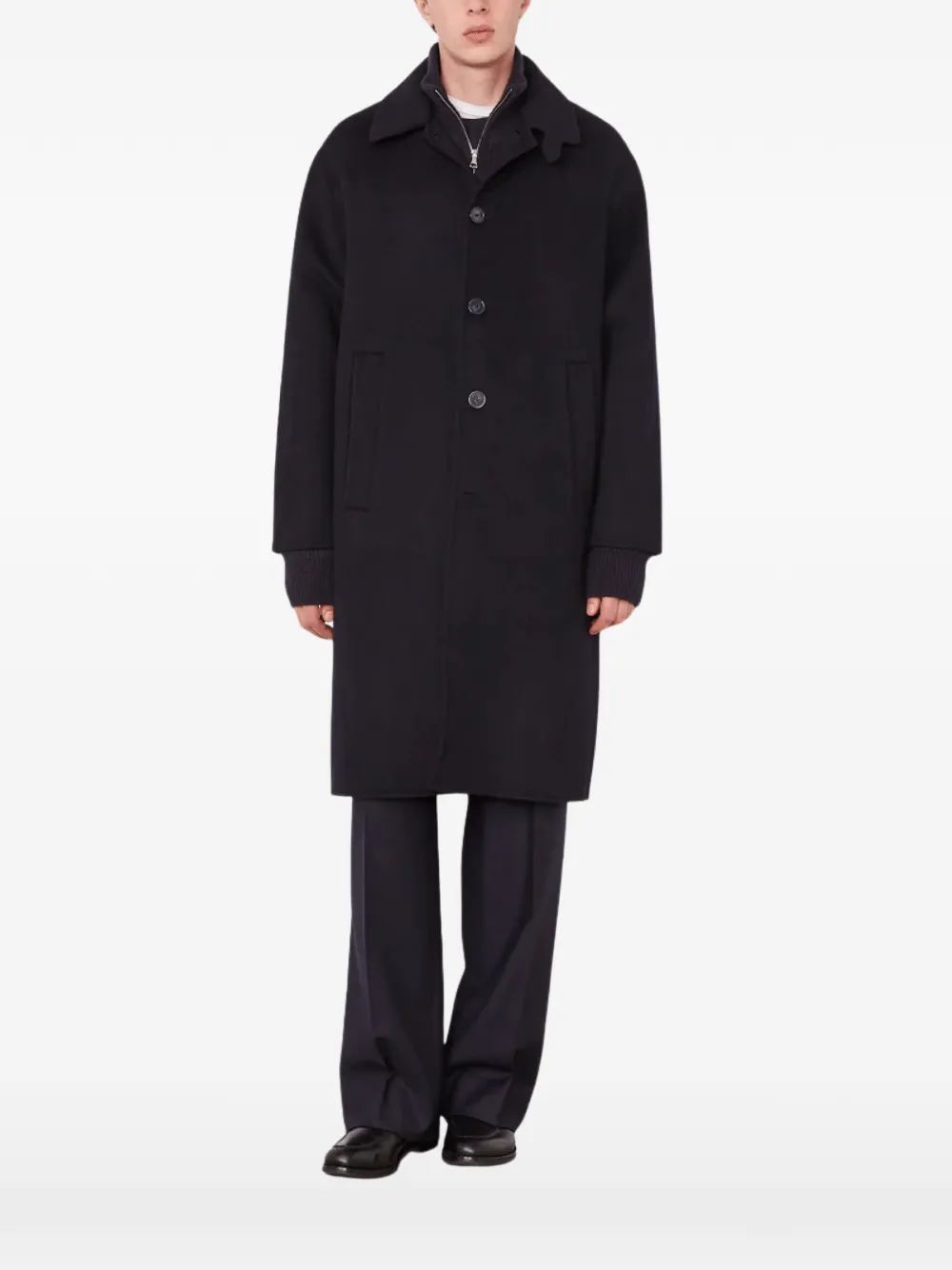 Officine Generale Braxton single-breasted wool coat - Bleu