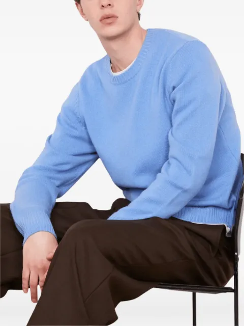 Officine Generale crew-neck ribbed-trim sweater