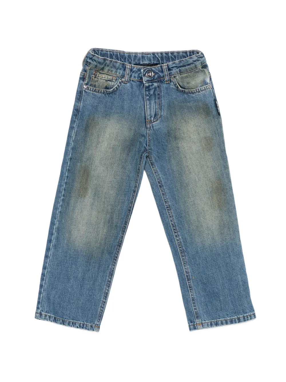 Just Cavalli Kids dirty-effect jeans Blauw