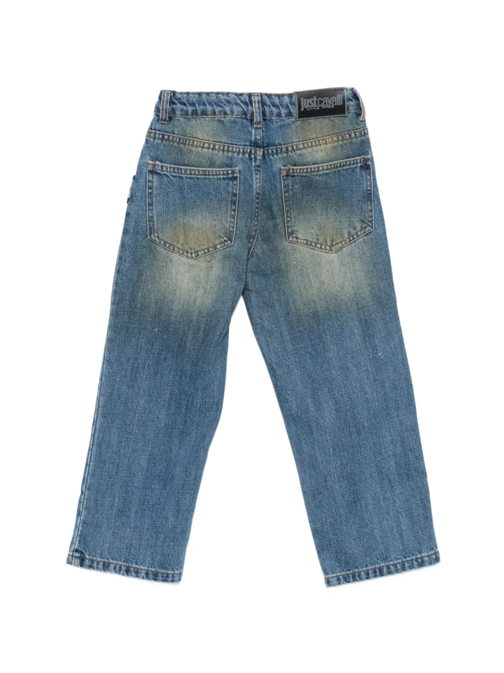 Just Cavalli Kids dirty-effect jeans Blauw