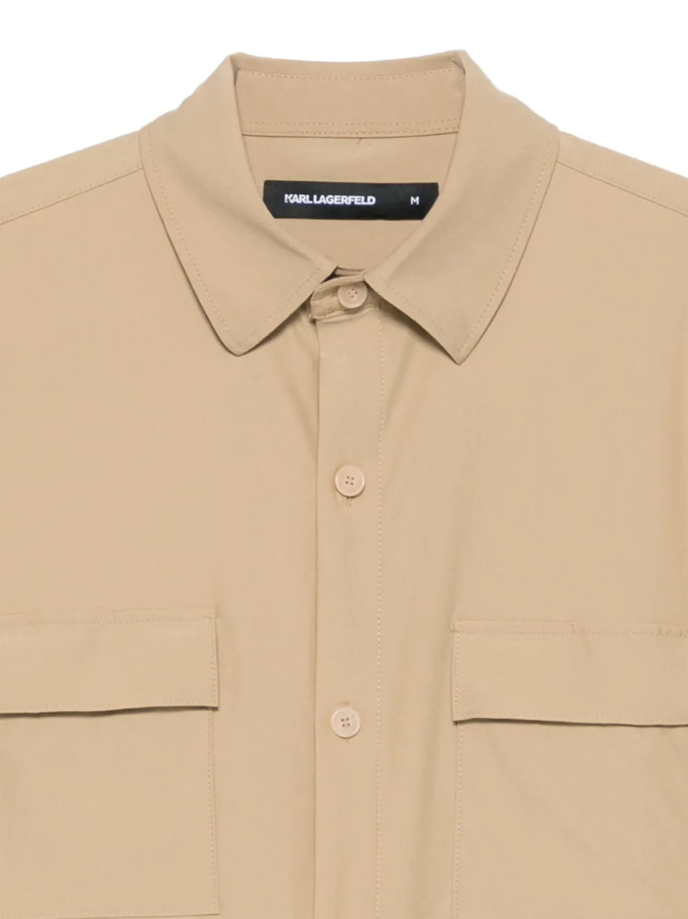 Karl Lagerfeld flap-pocket shirt Beige