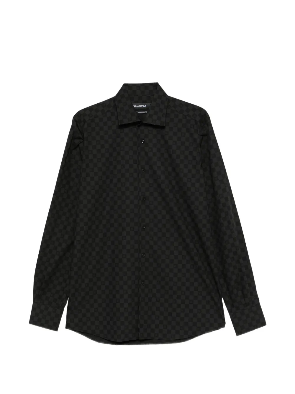 Karl Lagerfeld check-pattern long-sleeve shirt - Nero