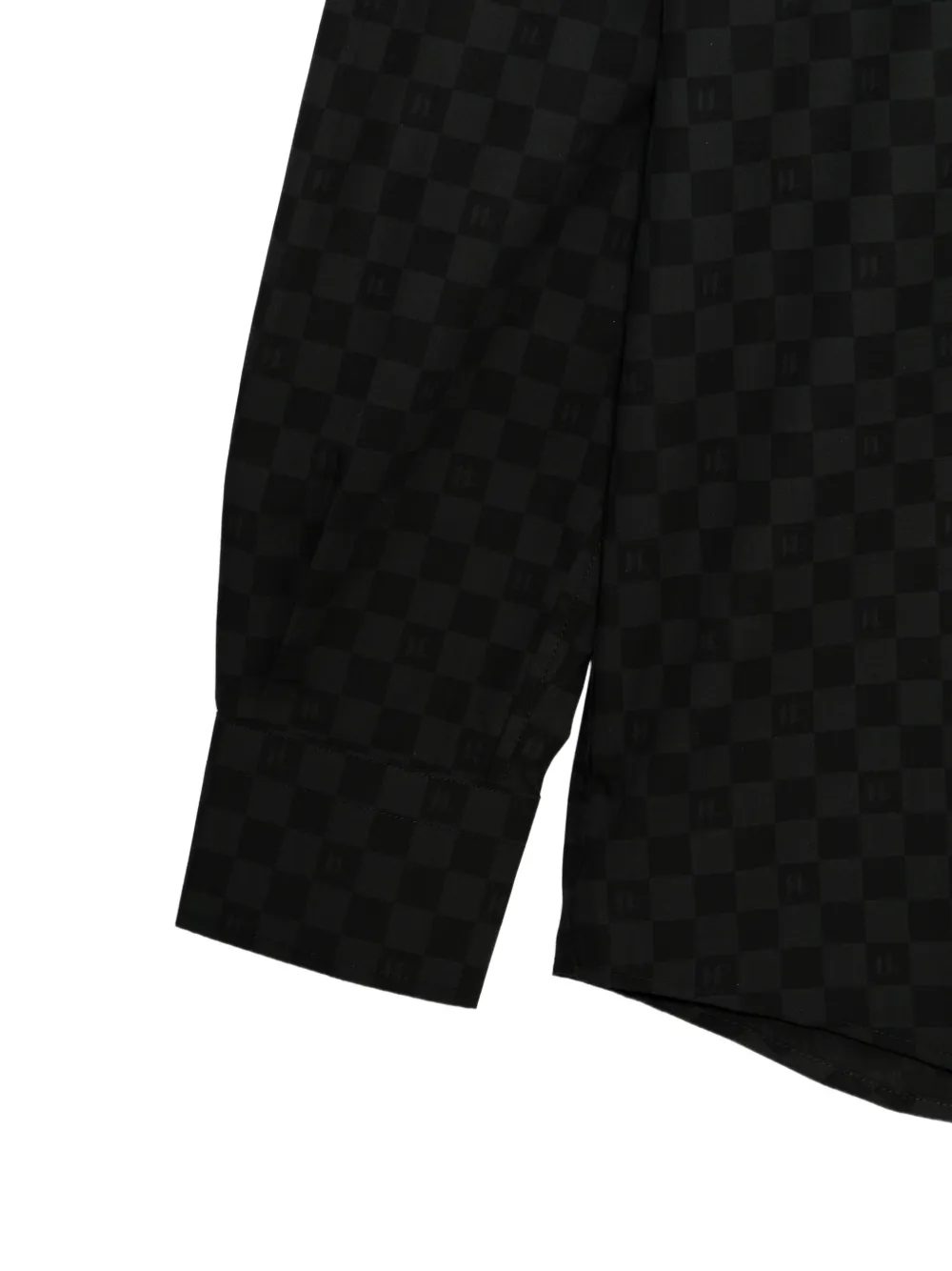Karl Lagerfeld check-pattern long-sleeve shirt Zwart
