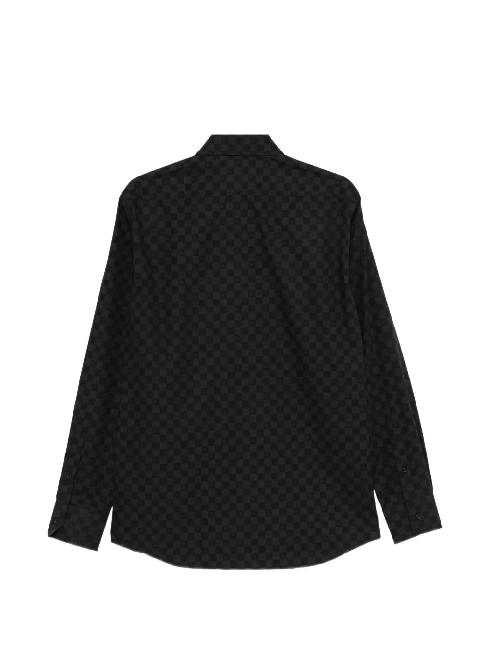 Karl Lagerfeld check-pattern long-sleeve shirt Zwart