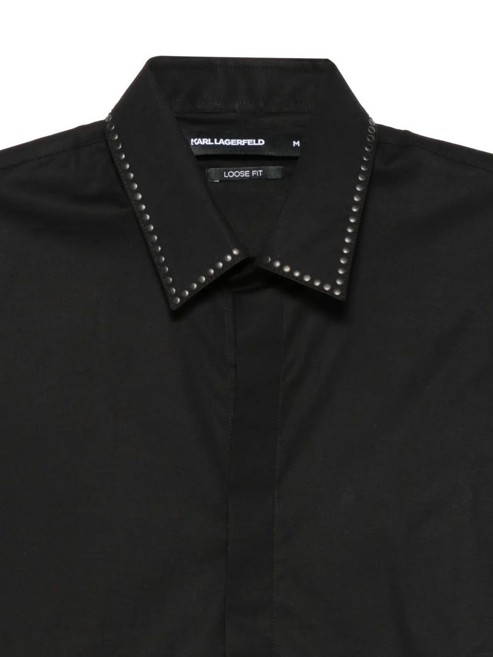 Karl Lagerfeld stud-embellished Loose Fit shirt Zwart