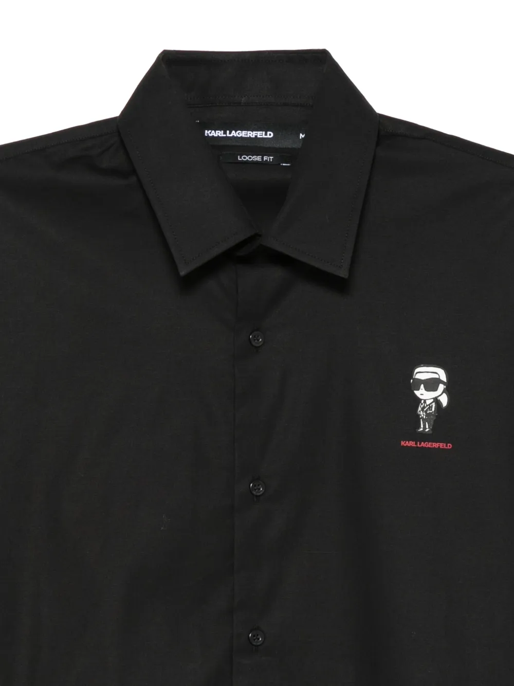 Karl Lagerfeld Ikonik patch shirt Zwart