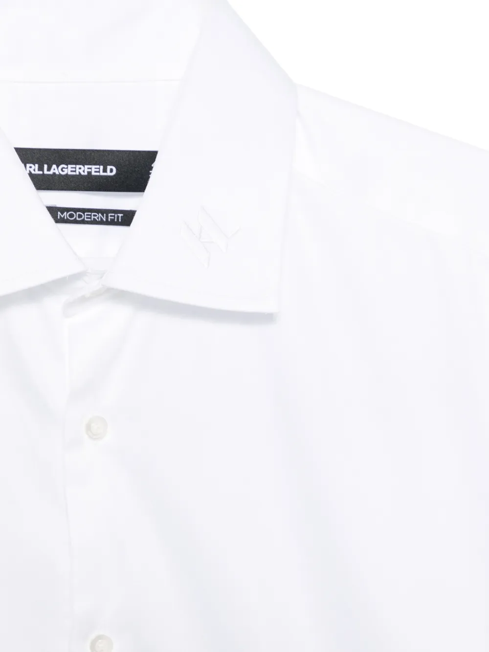 Karl Lagerfeld logo-embroidered shirt Wit